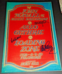 JOHN MAYALL ARLO GUTHRIE SIGNED AUTOGRAPHED 12X18 FILLMORE CONCERT POSTER PRINT - Picture 1 of 7