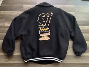 Vtg CHARLIE BROWN Jacket Varsity Snoopy Peanuts Iceberg Men’s 2XL 90s Hip Hop - Picture 1 of 8