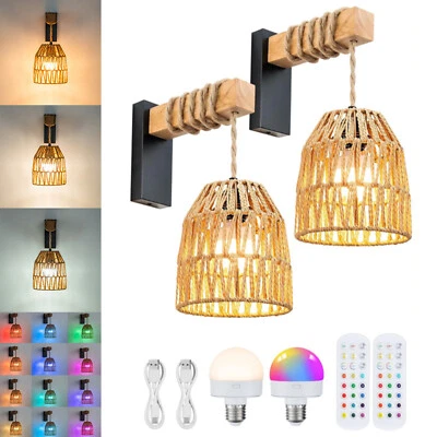 Juego de 2 apliques de pared inalámbricos LED modernos con control remoto Foto 1 de 4