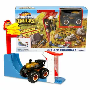Hot Wheels Monster Trucks Big Air Breakout Track Set Juguete + LOCO PUNK MONSTER CAR - Imagen 1 de 12