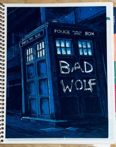 Dr Who Bad Wolf Inspired Front/Back Cover Set 4 use w/ Erin Condren Life Planner - Picture 1 of 3