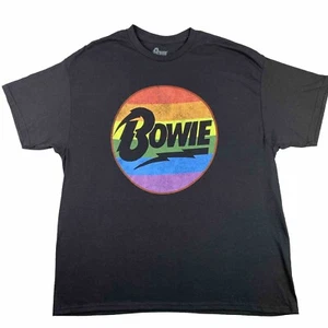 BOWIE PRIDE NEU HERREN T-SHIRT DAVID BOWIE T-SHIRT GRÖSSE XL 100 % BAUMWOLLE SCHWARZ REGENBOGEN - Bild 1 von 7