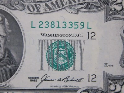 1985 $20 FRN L23813359L *RARE* San Fran w/ Double L *Seq Option Buy - Image 1 of 4