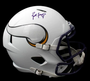 Brett Favre Signed Minnesota Vikings Speed Full Size White Matte NFL Helmet - Picture 1 of 2