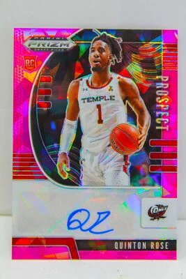Quinton Rose RC 2020-21 Prizm Draft Picks Pink Ice Prospect Autograph Card PA-QR - Image 1 of 4