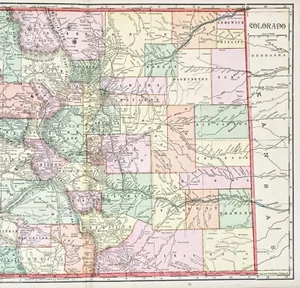 1908 COLORADO Map ORIGINAL (20x13) RAILROADS TOWNSHIPS COUNTIES - Picture 1 of 7
