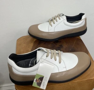 Bally Women’s Leather Golf Shoes Tan White Size 9 - Picture 1 of 10