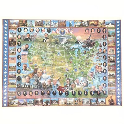 United States Presidents Vintage '99 White Mountain 1000 Piece Jigsaw Puzzle GUC - Image 1 of 4