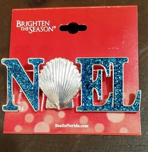 Brighten the Season NOEL Pin 2.5" Wide X 1" Tall New With Tag - Picture 1 of 4