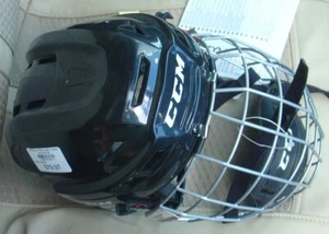 CCM Resistance Res 100 Ice Hockey Helmet Combo w/ Cage Black XS Size 6 1/4 6 3/4 - Picture 1 of 8