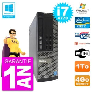 PC DELL 7020 SFF Intel i7-4770 RAM 4Go Scheibe 1To Dvd-Brenner Wifi W7 - Bild 1 von 4