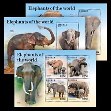 Elephants MNH Stamps 2022 Liberia M/S + 2 S/S