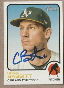 2022 TOPPS HERITAGE #38 CHRIS BASSITT ATHLETICS JAYS AUTOGRAMMIERTE BASEBALLKARTE - Bild 1 von 1