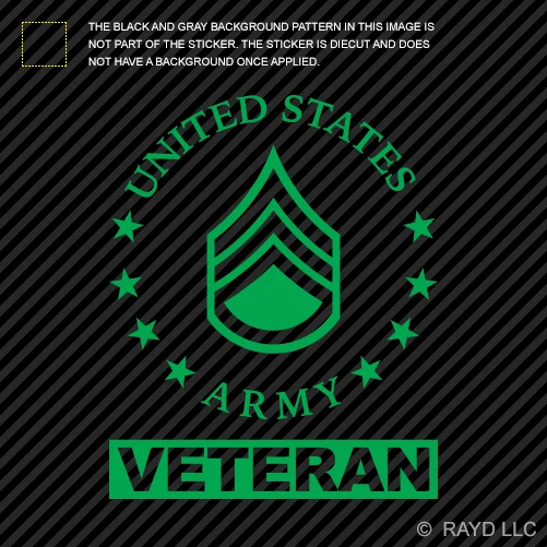 Calcomanía troquelada E-6 sargento veterano rango ejército de Estados Unidos SSG OR-6 E6 Foto 1 de 1