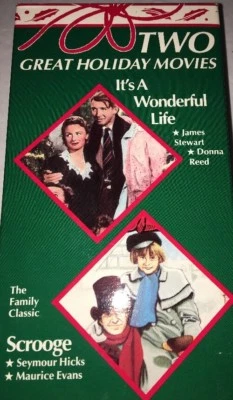 VHS Box Set Two Great Holiday Movies:Its a Wonderful Life Scrooge James Stewart - Image 1 of 4