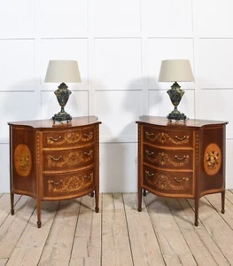 Near Pair of Edwards and Roberts Chests | Hepplewhite Style Inlaid Elegance - Picture 1 of 10