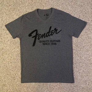 Camisa Fender Guitarras Para Hombres Pequeña Gris Negra Manga Corta Cuello en V Informal Música Camiseta - Imagen 1 de 9