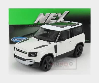 1:24 WELLY Land Rover New Defender 90 2020 White Black WE24110CR - Immagine 1 di 2