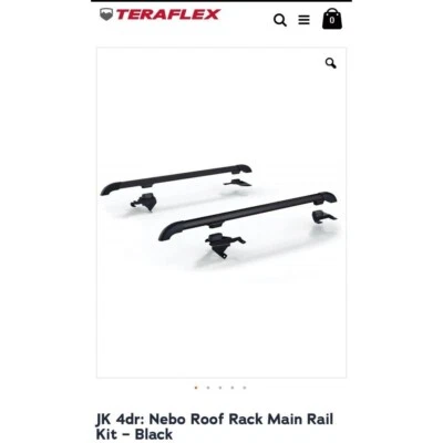 Teraflex 4722010 Nebo Roof Rack Main Rail Kit; Black (11-18 Jeep Wrangler JK 4DR Foto 1 de 4