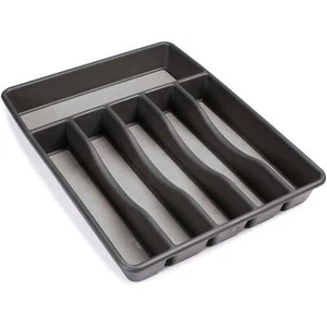Rubbermaid Silverware Organizer, Large, Grey Adjustable cutlery tray in grey - Picture 1 of 7