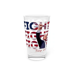 Trump Fight Fight Fight Pint Glass, 16oz P.A. Rally 2024 MAGA Supporter Gift - Picture 1 of 7