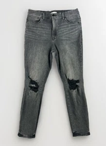 Pantalones de mezclilla para mujer Good American talla 15 negros sombra bolsillo recortados tiro alto ajustados - Imagen 1 de 14