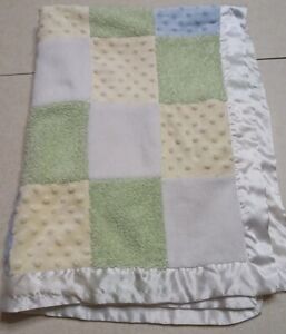 Just One Year Carter's Baby Blanket Fleece Patchwork Satin