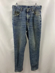 Vintage Lee Mens 80s 90s Tagged Retro Rock Acid Washed 36x34 Denim Blue Jeans - Picture 1 of 11