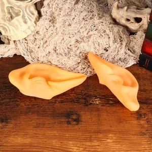 2 Pairs Fake Ear Silicone Elf Ears Elf Ears Costume Large Elf Ears - Foto 1 di 11