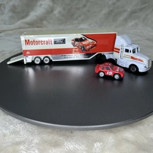 Geoff Bodine #15 Motorcraft Race Car & Semi-Truck Transporter 1/64 Cast NACAR Ed - Picture 1 of 7