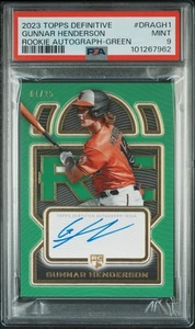 2023 Topps Definitive Gunnar Henderson Rookie Auto Green /25 PSA 9 (No PSA 10) - Picture 1 of 3