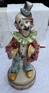 Vintage Large CAPODIMONTE Porcelain Clown Musicial Cymbals 20" - Picture 1 of 11