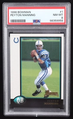 PEYTON MANNING 1998 BOWMAN RC #1 完好 PSA 小马队评级 NFL — 第 1/2 张图片