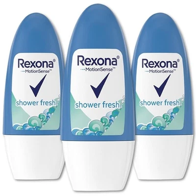 Rexona Shower Fresh Roll-On 50 ml (paquete de 3) para mujer, sin alcohol, 48 de EE. UU. Foto 1 de 4