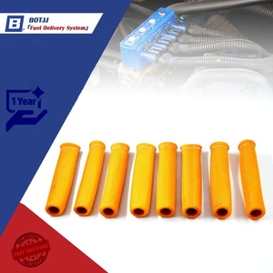 8PCS Popular Orange Spark Plug Wire Protector Sleeve Heat Shield Cover - Picture 1 of 7