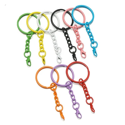 10 llaveros de colores de 25 mm con cadenas cierres de langosta para hacer joyas hágalo usted mismo Foto 1 de 4