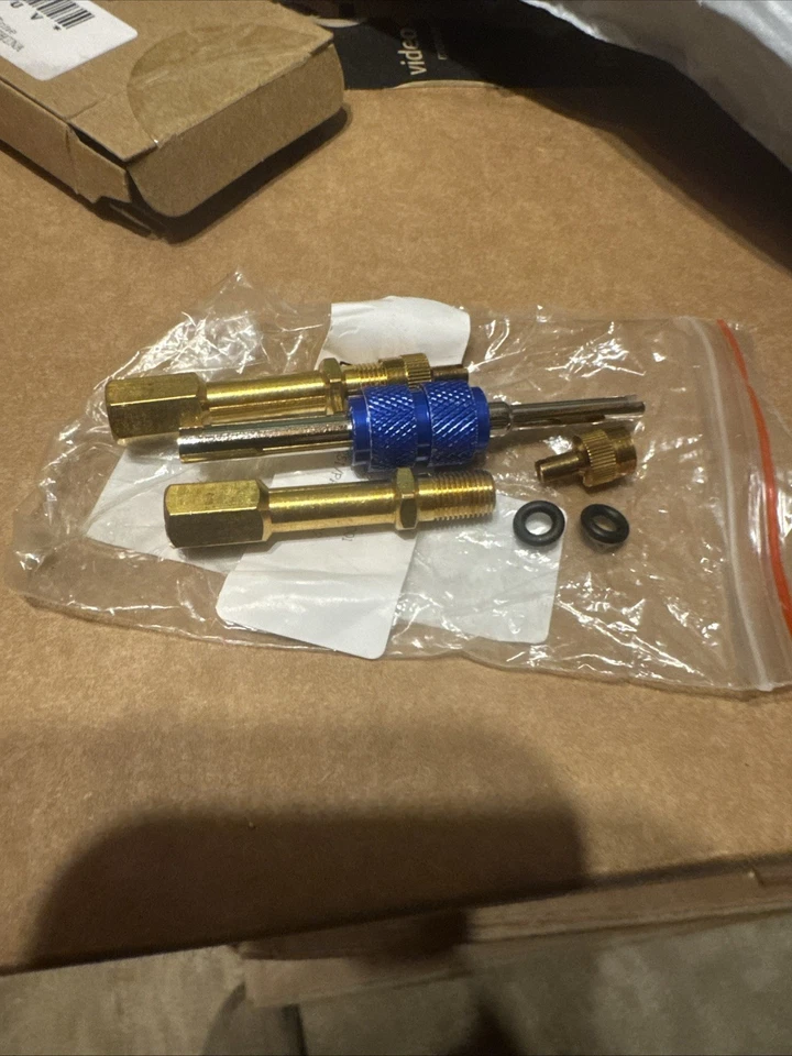 1 Set 3.94" Dually Valve Stem Extenders Straight Dual Tire Valves Gold Tone New - Image 1 of 1