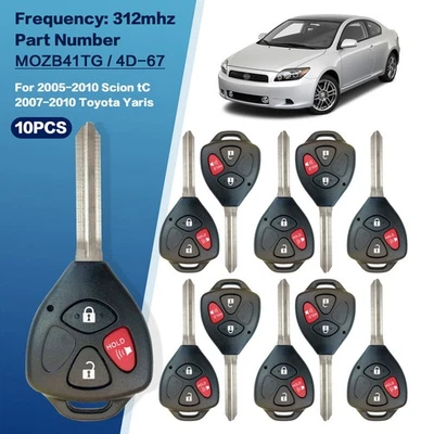 10x For 2005-2010 Scion tC 2007-10 Toyota Yaris Keyless Entry Remote Car Key Fob - Image 1 of 4