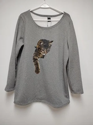 Sudadera Pullover Noracora XXL Para Mujer Gris Forrada Gato Suave Acogedora Nueva Con Etiquetas Foto 1 de 4