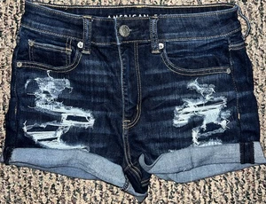 American Eagle Shorts Damen Gr. 6 blau NE(X)T Level Super Stretch distressed 🍀 - Bild 1 von 12