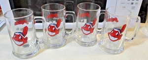 Lot of 4 MLB Vintage Cleveland Indians "Chief Wahoo" Classic Logo 12 oz. Stein - Picture 1 of 1