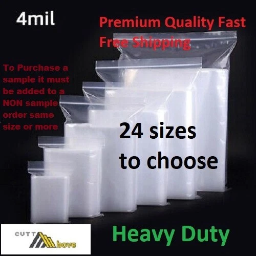 4 Mil Clear Zip Seal Lock Top Reclosable Plastic Jewelry Zipper Bags 4Mil - Image 1 of 1