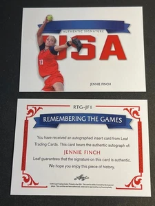 2012 Leaf BLANK BACK PROOF MISSING AUTO/FOIL & # USA Jennie Finch - Picture 1 of 2