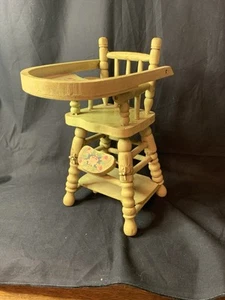 Vintage 10” Painted Doll High Chair All Wood - Picture 1 of 10