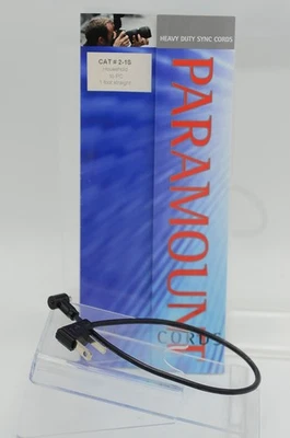 Paramount Heavy Duty 1 foot straight Flash Sync cord 2-1S, PC to Household - Image 1 of 4