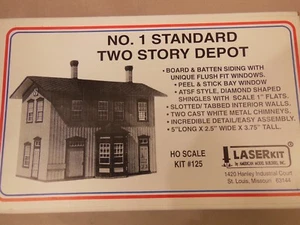 HO SCALE AMERICAN MODEL BUILDERS #125 NO.1 STANDARD 2 STORY DEPOT LASER KIT - Bild 1 von 2
