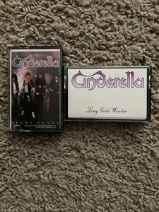 Cinderella-2 Cassette Tapes-Night Songs/Long Cold Winter TESTED! - Picture 1 of 5
