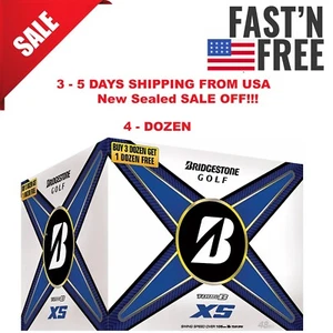 4 DOZEN Bridgestone Tour B XS Golf Balls, White Pack Of 48 Balls, Factory Sealed - Picture 1 of 4
