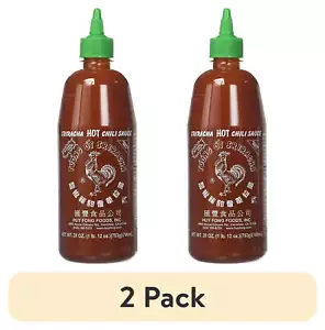 Large (28 oz),(2 pack) Huy Fong Foods Sriracha Hot Chili Sauce Bottle - Picture 1 of 6