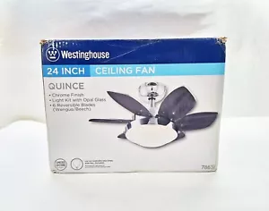 Westinghouse Quince 24 in, 6 Blade Ceiling Fan, Chrome Finish with LED Fixture - Picture 1 of 13